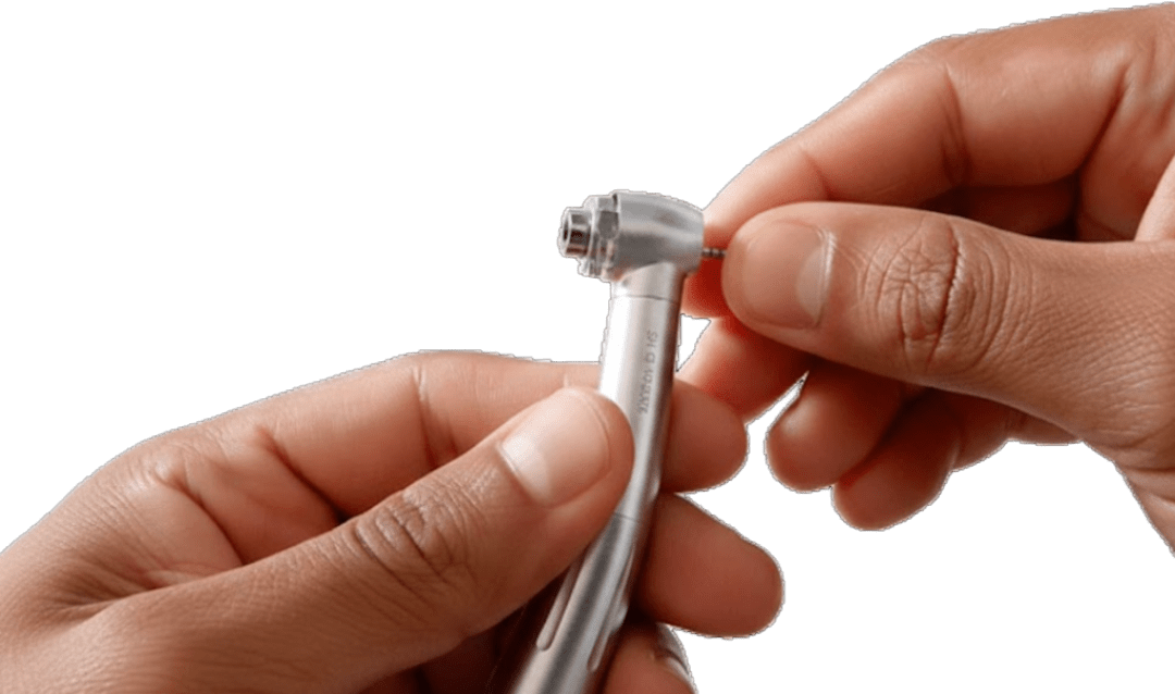 Technician performing dental handpiece repair Fort Worth, TX, at Optimal Dental Handpiece Repair with precise hands-on service.